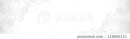 Banner design template or website header. Abstract background with geometric shapes and hexagon pattern. Banner design template or website header. Abstract background with geometric shapes and hexagon pattern. 129660131