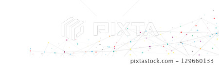 Abstract background and geometric pattern with connecting the dots and lines for banner design or header. 129660133