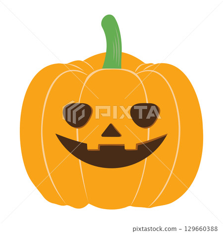 萬聖節南瓜向量插圖可愛的秋天插圖素材 129660388