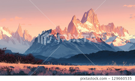 Mount Fitz Roy in the morning glow Mount Fitz Roy in the morning glow 129660535