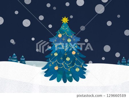 Landscape with fir trees 129660589