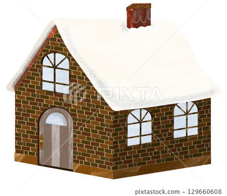 house with snow 129660608