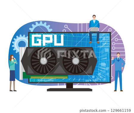 Illustration of a PC part GPU 129661159