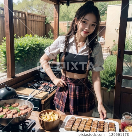 Get in the kitchen and cook! A feast! 129661178