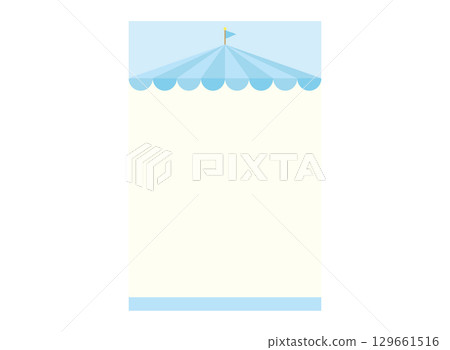 簡潔可愛的馬戲團風格帳篷架（垂直）藍色 129661516