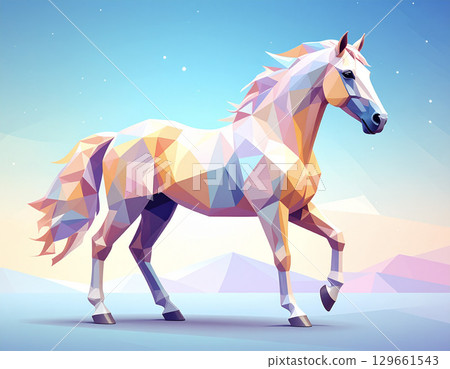 美麗的多邊形馬圖 129661543