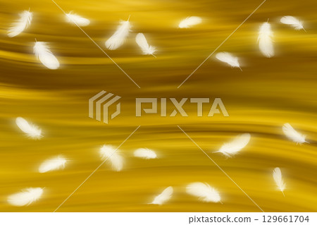 白色的鳥翅在金色的光芒中輕輕飄動 129661704