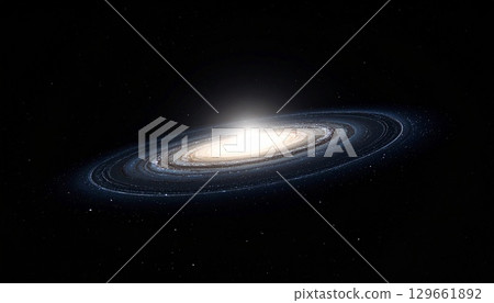 壯麗的螺旋星系在太空中閃耀 129661892