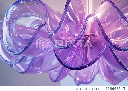 Elegant Purple Glass Chandelier Illuminating Modern Space With Unique Design Generative AI 129662245