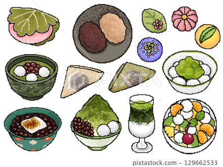 Japanese sweets at a sweet shop 129662533