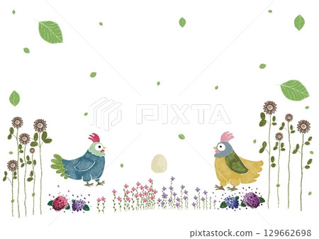 咕咕咕！花園裡的雞兒真安靜！ 129662698