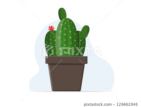 Cactus plant in flower pot stock illustration Cactus plant in flower pot stock illustration 129662848