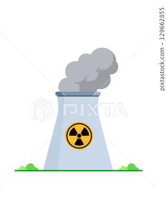 Nuclear power plant in flat vector illustration Nuclear power plant in flat vector illustration 129662855