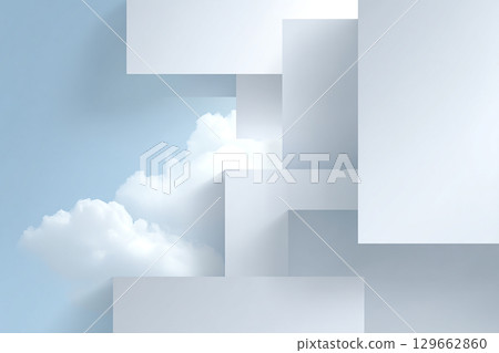 Blue cloud business background Generative AI 129662860
