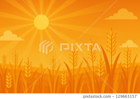 Wheat field sunset sky sunset Wheat field sunset sky sunset 129663157