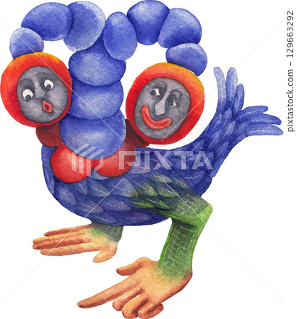 Watercolor illustration of an unknown bestiary creature Watercolor illustration of an unknown bestiary creature 129663292
