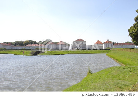 Panoramic view of Nymphenburg Palace in Munich 129663499