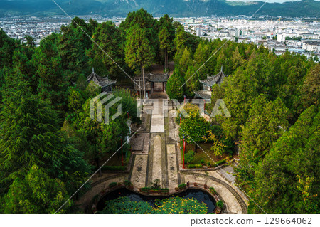 Garden and Pavilion View from Wangu Tower, Lijiang Old Town 129664062