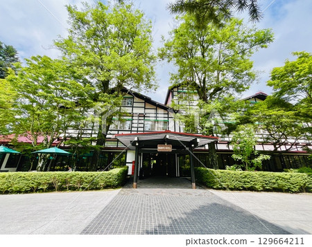 Classic hotel, summer resort, Karuizawa, MANPEI HOTE, exterior and rotary, front 129664211