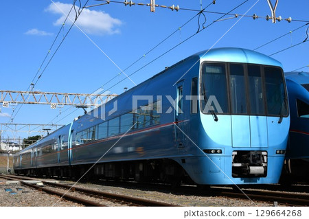 Odakyu Electric Railway 60000 series train with Metro Hakone sign parked at the depot 129664268