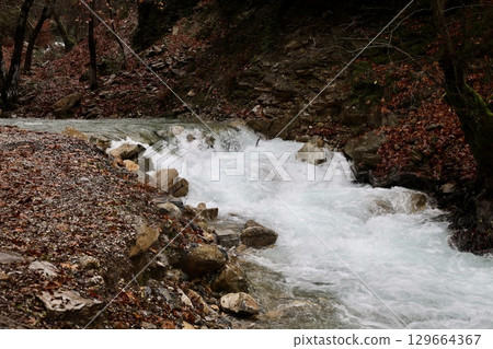 Flowing river landscape. High quality photo 129664367