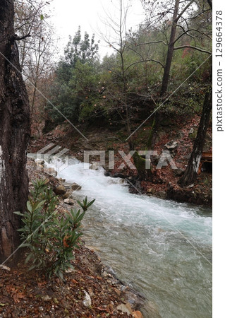 Flowing river landscape. High quality photo Flowing river landscape. High quality photo 129664378