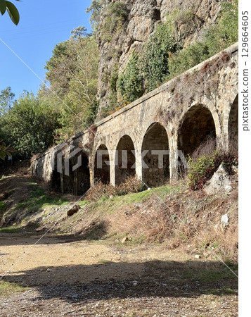 ancient water supply arches architecture mountains autumn. High quality photo 129664605