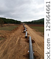 metal pipes lay gas in the mountains. High quality photo 129664661