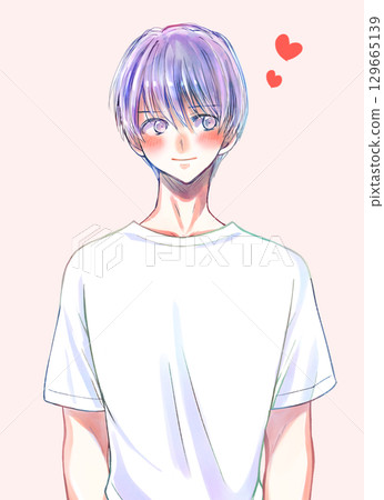 戀愛中的男人 T 卹,白色,短袖,微笑,上身 戀愛中的男人 T 卹,白色,短袖,微笑,上身 129665139