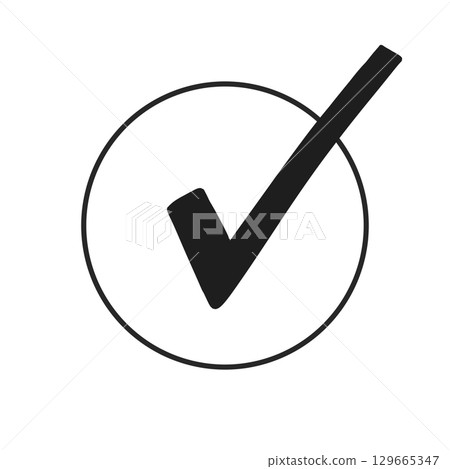 複選標記簡單黑色 複選標記簡單黑色 129665347