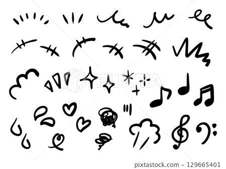 Hand-drawn emotion cartoon mark illustration icon set Hand-drawn emotion cartoon mark illustration icon set 129665401