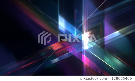 The mesmerizing phenomenon of light refraction creates vibrant and colorful patterns in art 129665469