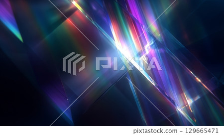 Exploring Abstract Light Reflections Alongside Colorful Fractals Within a Dark Space Exploring Abstract Light Reflections Alongside Colorful Fractals Within a Dark Space 129665471