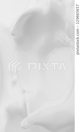 Realistic Shot of a Beauty Cream or Milky Texture. White lotion, Moisturizer, Skin Care Cosmetic Product Smear Background. Realistic Shot of a Beauty Cream or Milky Texture. White lotion, Moisturizer, Skin Care Cosmetic Product Smear Background. 129665657