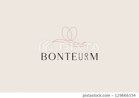 Minimalist elegant logo for beauty brand, clean typography with delicate floral accent, luxury cosmetic branding Minimalist elegant logo for beauty brand, clean typography with delicate floral accent, luxury cosmetic branding 129666334