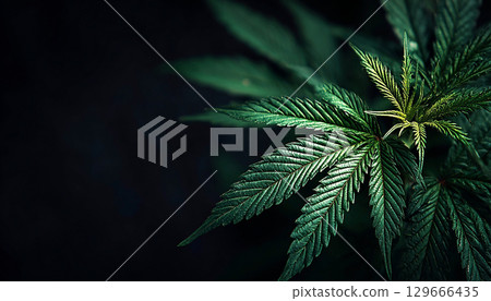 dark marijuana leaf 129666435