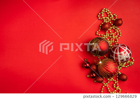 Christmas and Happy New background 129666829