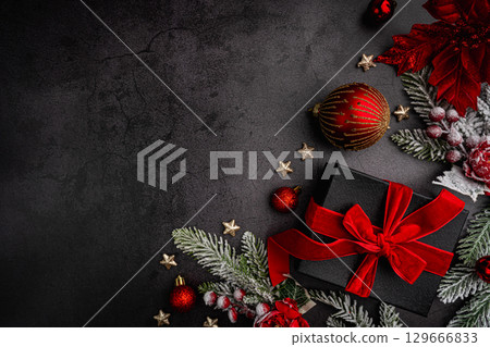 Christmas and Happy New background 129666833