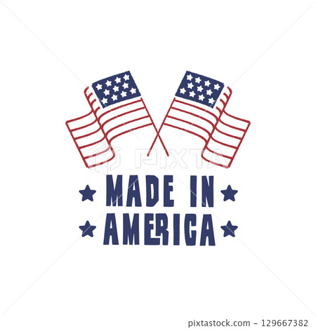 Made In USA Flag Logo 129667382