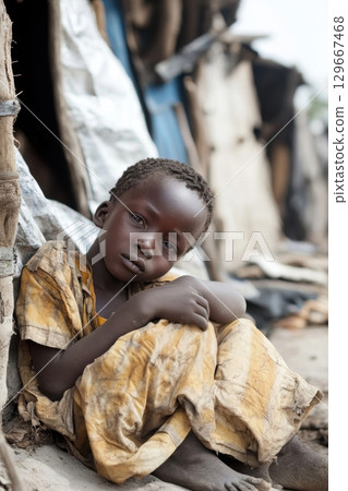 portrait boy body closeup seated focus portrait boy body closeup seated focus 129667468