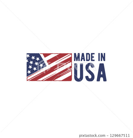Made In USA Flag Logo Made In USA Flag Logo 129667511