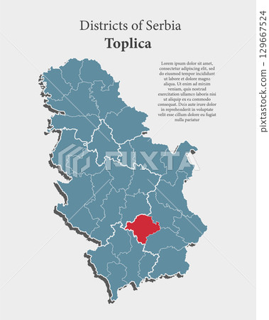 Vector map of Serbia - Toplica District 129667524