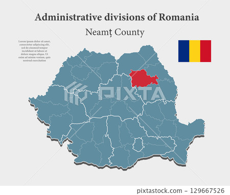 Vector map of Romania - Neamt County 129667526
