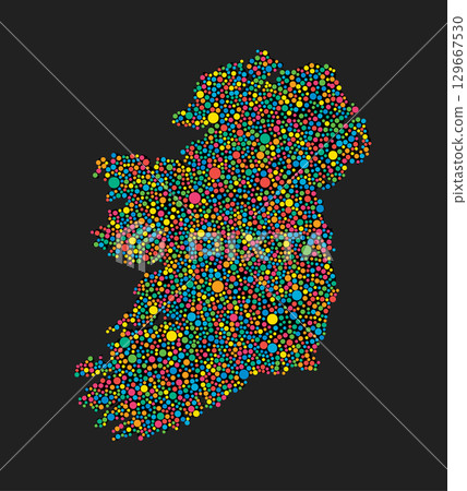 Creative map of Ireland made of colored dots 129667530