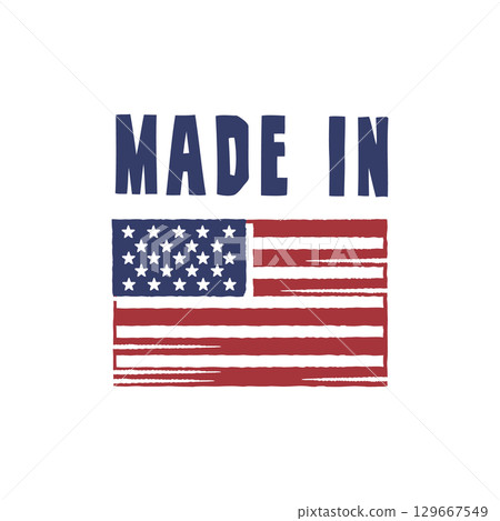 Made In USA Flag Logo Made In USA Flag Logo 129667549
