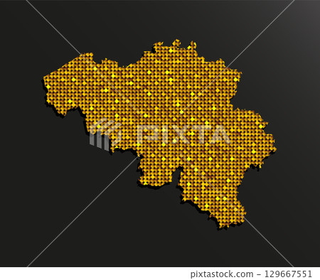 Map of Belgium from gold sequin, glitter, sparkle Map of Belgium from gold sequin, glitter, sparkle 129667551
