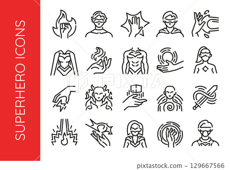 Superhero Icons Set Superhero Icons Set 129667566