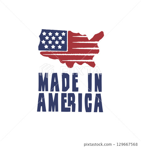 Made In USA Flag Logo 129667568
