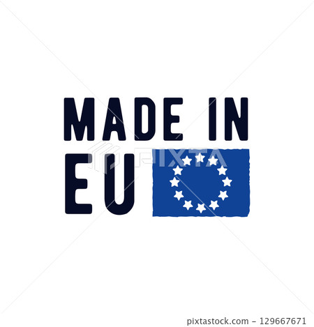 Made In EU Flag Logo 129667671