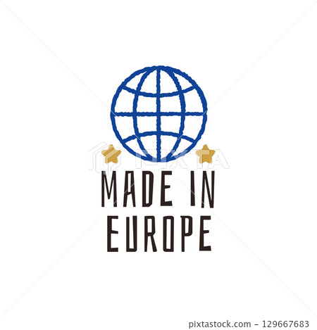 Made In Europe Globe Label Logo 129667683